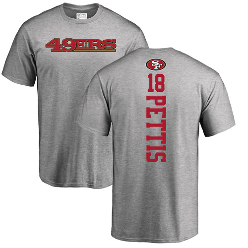 Men San Francisco 49ers Ash Dante Pettis Backer #18 NFL T Shirt->san francisco 49ers->NFL Jersey